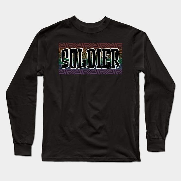 LGBTQ PATTERN USA SOLDIER Long Sleeve T-Shirt by Zodiac BeMac